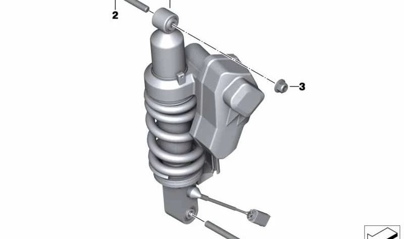 Muelle-amortiguador trasero OEM 33537724439 con ESA para motos BMW R 1200 R (K27) modelos 0378 y 0400. Original BMW Motorrad.