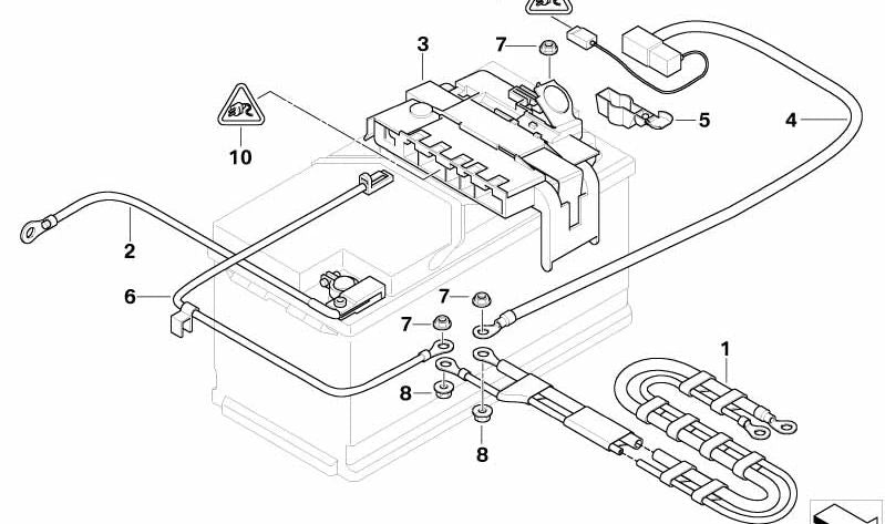OEM 61127845120 Negative Battery Cable for BMW E82, E88 (1 Series Coupe and Convertible). Original BMW.