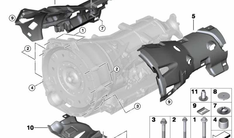 Carcasa acústica derecha OEM 24147642300 para BMW X5 F15 sDrive25d y xDrive25d (modelos de 2013 a 2018). Pieza original BMW.