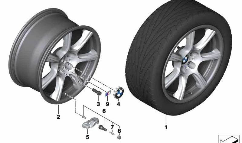 Tire en alliage en carbone OEM 36116873427 pour BMW F82, F83. BMW d'origine.