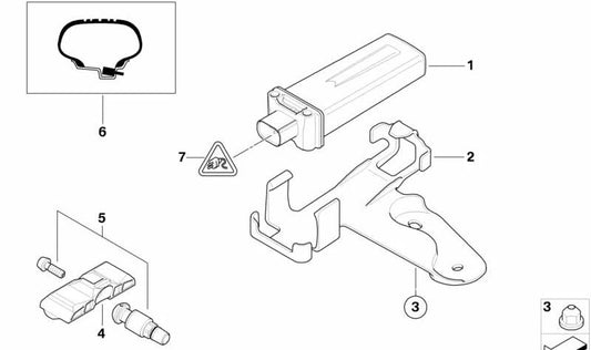 RDC control unit OEM 36136794373 for BMW E90, E91, E92, E93. Original BMW.