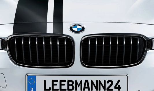 Rejilla decorativa M Performance negro brillo izquierda OEM 51712240775 para BMW F30, F30 LCI, F31, F31 LCI. Original BMW.