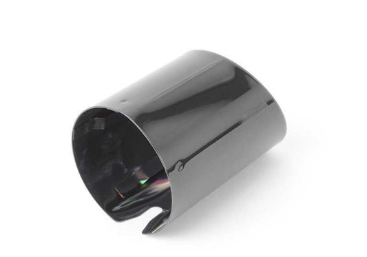 Embellecedor de escape negro cromado OEM 18107853892 para BMW F87 M2 Competition, F80 M3, F82 M4, F83 M4. Compatible con modelos con paquete Competition (S7MAA). Original BMW.