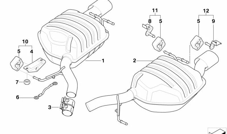 Rubber bearing with support plate for BMW E63, E63N, E64, E64N (OEM 18307526193). Original BMW