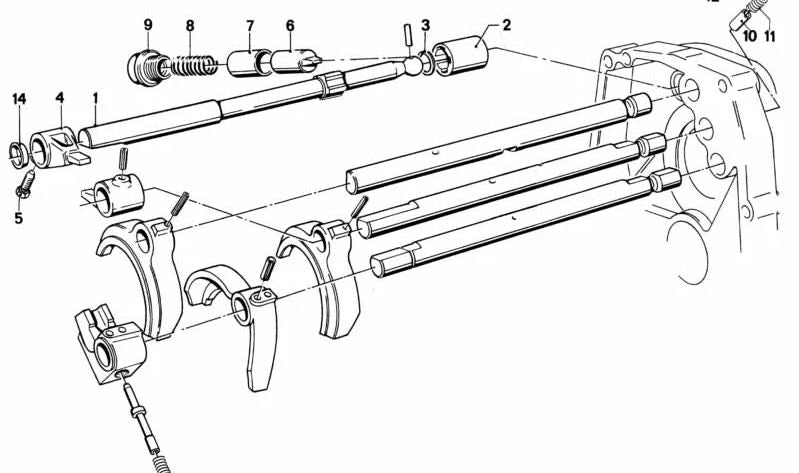 Schaltwelle pour la série BMW 5 E12 (OEM 2331120585). BMW d'origine
