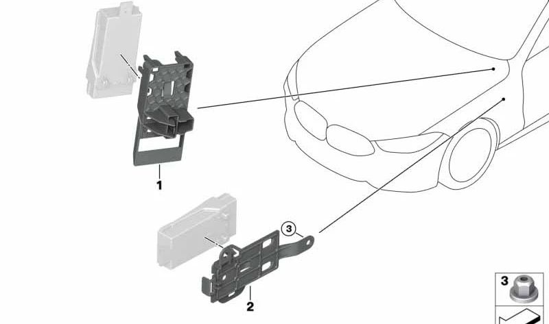 Soporte calefacción pedal OEM 61359363256 para BMW G11, G12, F91, F92, F93, G14, G15, G16. Original BMW.