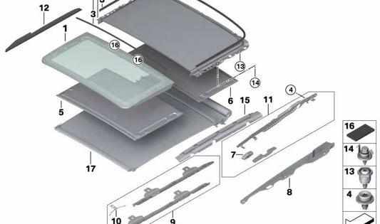 OEM 54107342840 Tampa de vidro traseiro para BMW F31, F34. BMW original.