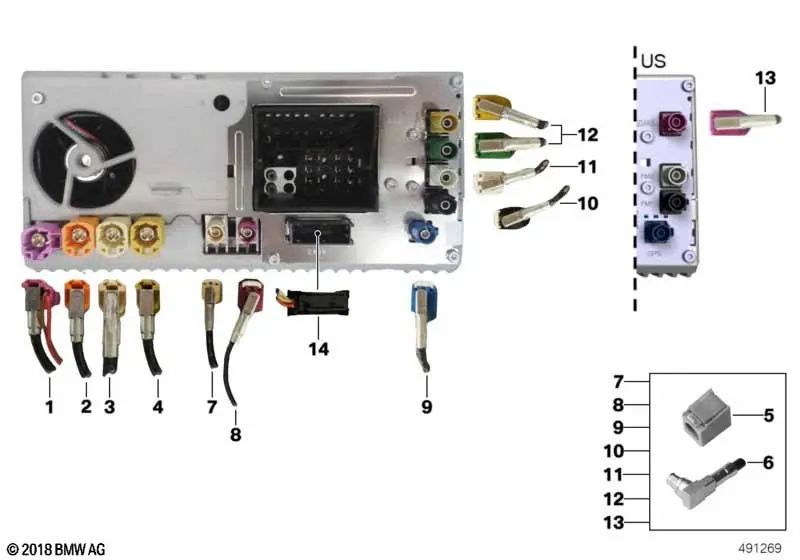 Contacto hembra HF acodado OEM 61136918294 para BMW E81, E87, F20, F30, G20… y más. Original BMW.