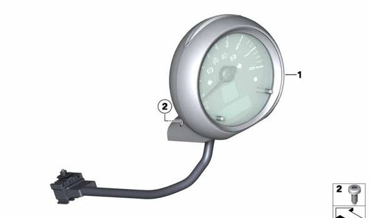 Cuentarrevoluciones acabado Brilliant Silver OEM 62109325825 para MINI R56, R56 LCI, Clubman R55, Cabrio R57, Coupé R58, Roadster R59, Countryman R60, Paceman R61... y más. Original MINI.