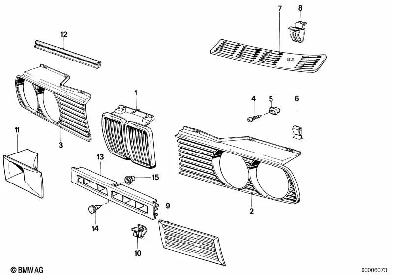 Griglia di rivestimento destra OEM 51131945884 per BMW Serie 3 E30 318i, 320i... e altro ancora. BMW originale.