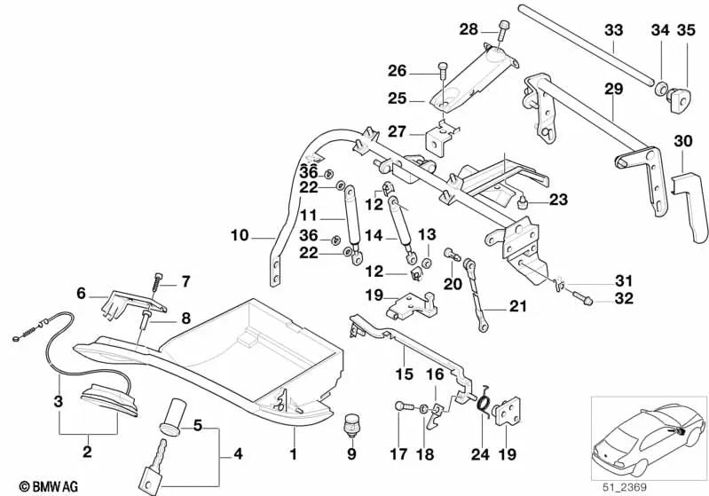 Glovers Cover per leva per BMW E38 (OEM 51168163893). BMW originale