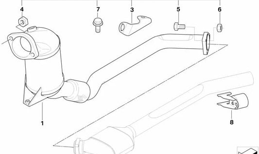 DPF Open System Mounting Kit OEM 18100412759 for BMW E46. Original BMW.