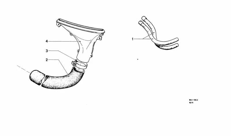 Manguera de refrigeración OEM 64211351842 para BMW E30, E34, E32, Z1. Pieza original BMW.