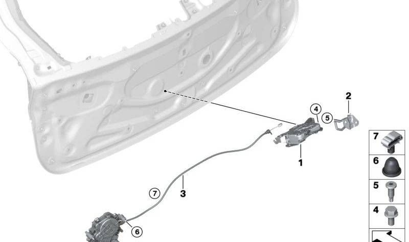 Motor apertura/cierre maletero OEM 51249451747 para BMW X5 G05, X6 G06, X7 G07. Original BMW.