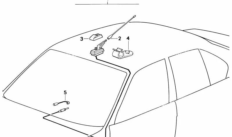 Antena de radio OEM 65221386412 para BMW E30. Original BMW.