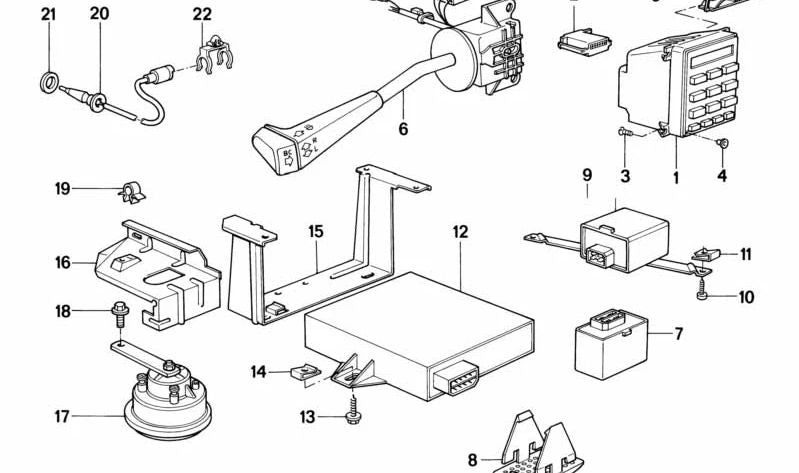Light and flash switch OEM 61311377083 for BMW E24. Original BMW.