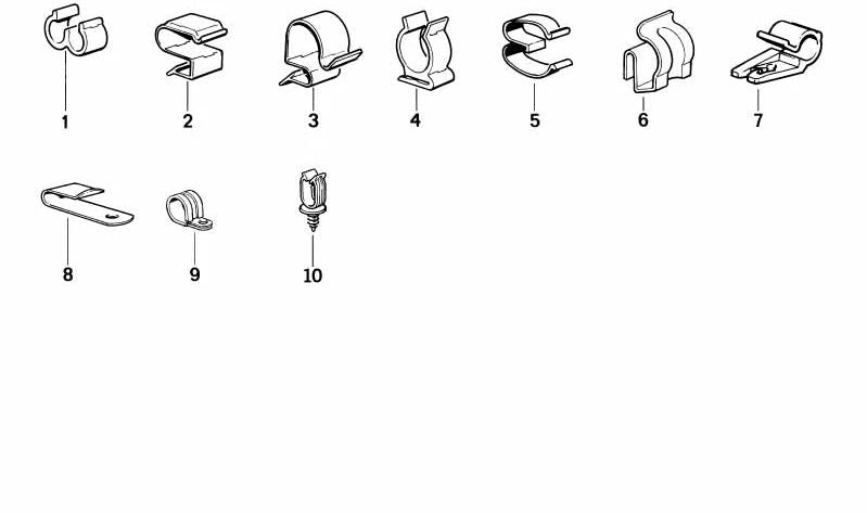Soporte sujetacables OEM 61131389898 para BMW E81, E82, E87, E88, F40, F44, F45, F46, E36, E46, E90, E91, E92, E93, E34, E39, F10, G31, F06, F12, F13, G32, E84, F48, F39, E70, i3 I01. Original BMW.