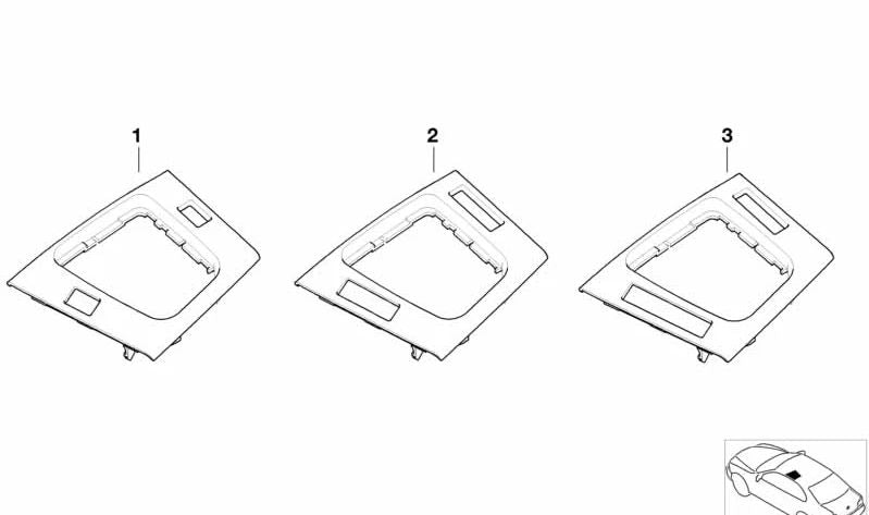 Compartiment de stockage inférieur sans peinture 51167904021 pour BMW E46. BMW d'origine.
