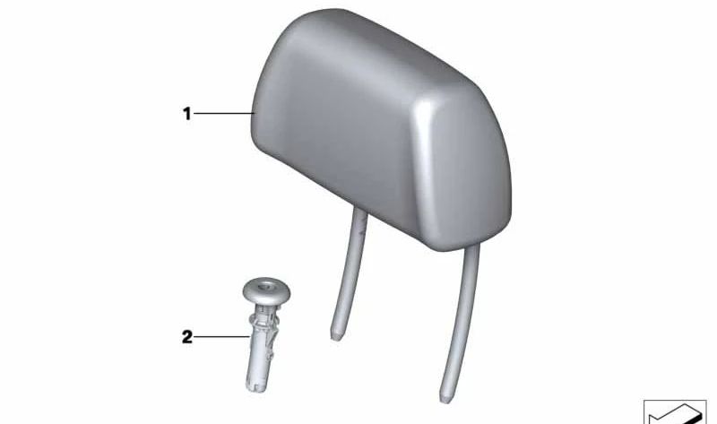 Guía de reposacabezas OEM 52106955518 para BMW E90, E91, E84. Original BMW.