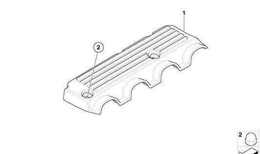 Akustikabdeckung von OEM Motor 11617571703 für BMW E81, E82, E87, E88, E90, E91, E92, E93, E84. Original BMW Stück. Ideal, um Motorgeräusche zu reduzieren und interne Komponenten zu schützen.