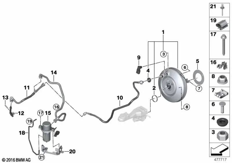 Soporte OEM 11667555537 para BMW Serie 2 F45, X1 F48, X2 F39, MINI Countryman F60… y más. Original BMW y MINI.