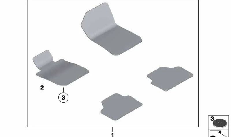 Alfombrilla de terciopelo lado conductor OEM 51472997527 para BMW X1 E84 (todos los modelos xDrive18d, xDrive20d, xDrive20i). Color antracita. Original BMW.