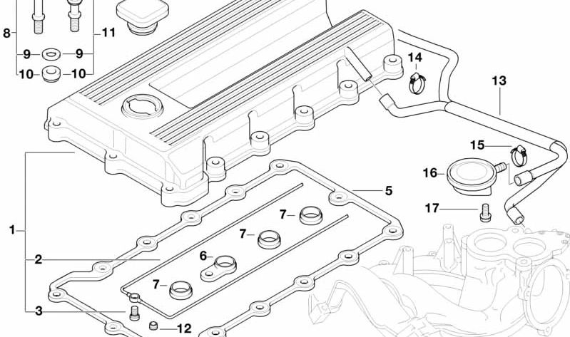 Profilo sigillato per BMW Series 3 E30, E36 (OEM 11121721476). BMW originale