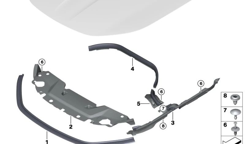 Joint latéral droit pour la série BMW 7 G70 (OEM 51749464372). BMW d'origine