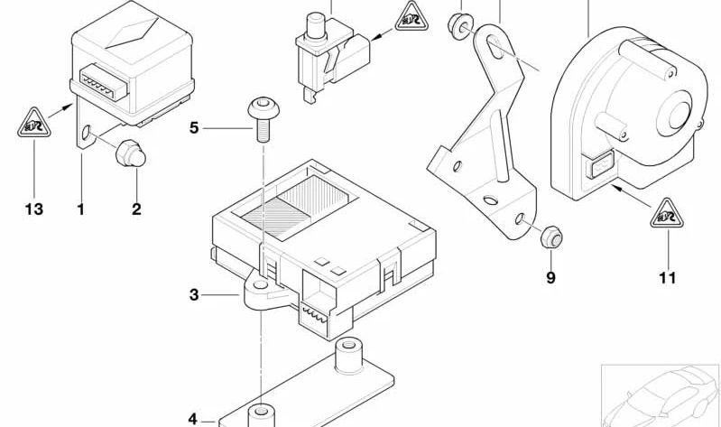OEM Ultraschallmodul 65756938048 für BMW E46, E39, E38. Innenalarmsensor für ursprüngliche Anti -Denft -Systeme. Kompatibel mit mehreren Modellen. Original BMW.