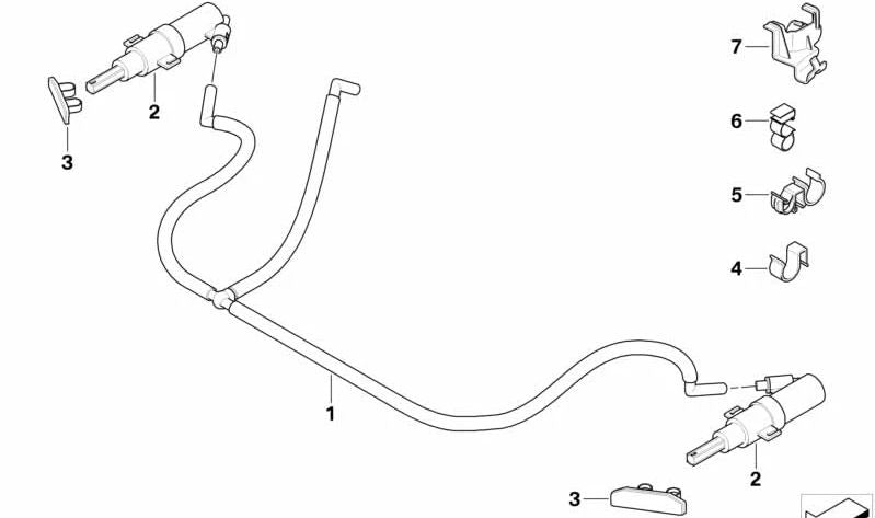 Adorno tobera inyección imprimado izquierdo OEM 61677892647 para BMW Serie 3 E90 LCI, E91 LCI. Original BMW.