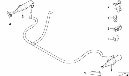 Adorno tobera inyección derecho OEM 61677892648 para BMW Serie 3 E90, E91 LCI. Original BMW.