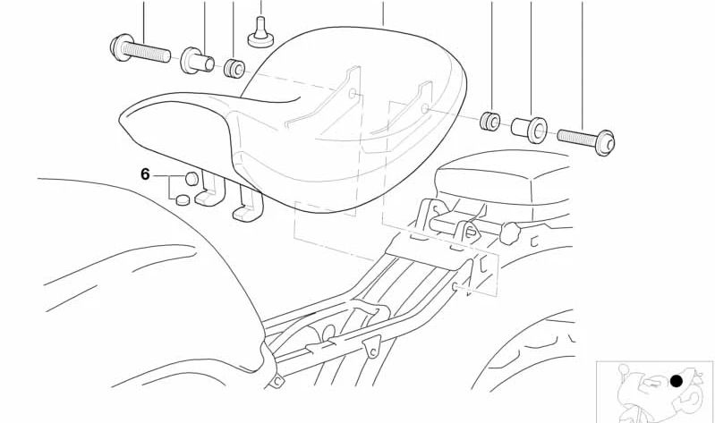 Assento confortável para motocicleta em couro artificial preto OEM 52517650307 para motocicletas BMW R 850 C, R 1200 C. Originais BMW Motorrad.