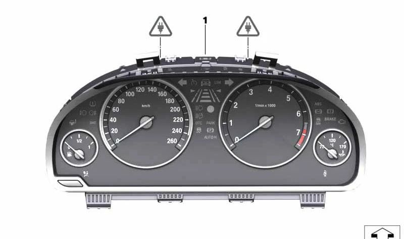 Cuadro de instrumentos velocímetro (MPH) OEM 62106993490 para BMW F10, F25 y F15. Recambio original BMW.