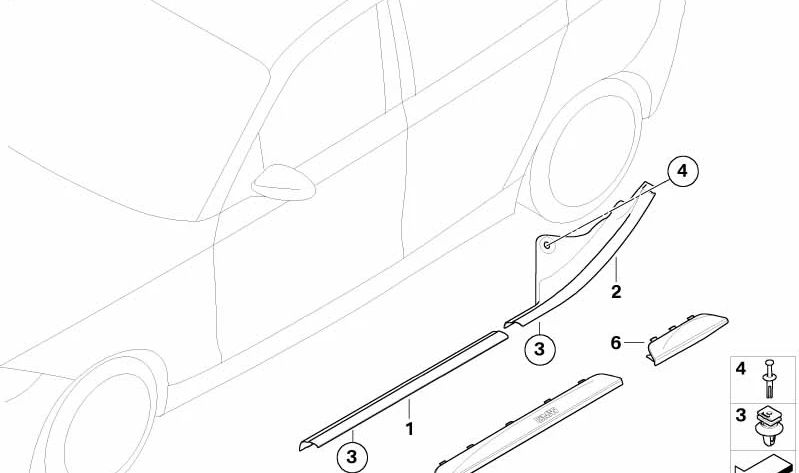 Rear Right Chrome Intake Cover for BMW E87, E87N (OEM 51777139164). Original BMW