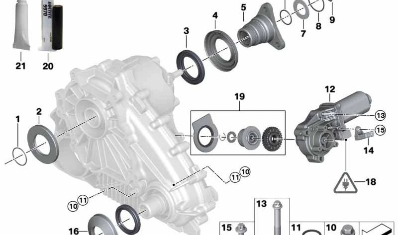 Brida de salida OEM 27107539195 para BMW E53, E70, E71, E72. Original BMW.