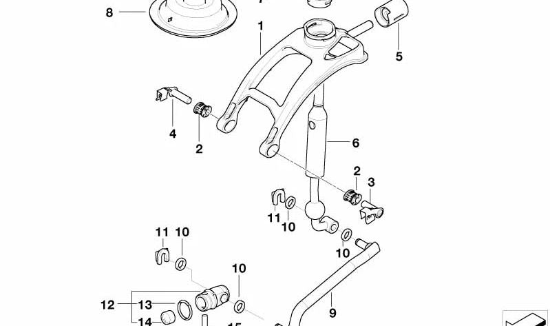 Palanca de cambios OEM 25113411923 para BMW E83 y E83N. Original BMW.