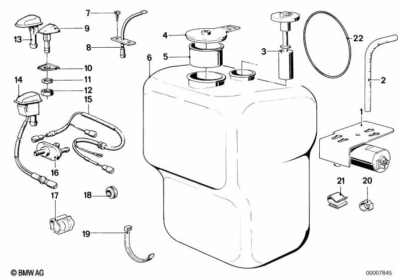 Bomba de lavado para BMW E24 (OEM 61661367389). Original BMW