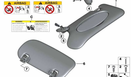 Cubierta unión atornillada cojinete apoyo light beige OEM 51167266531 para MINI R56 LCI, Clubman R55 LCI, Countryman R60, Paceman R61. Original MINI.