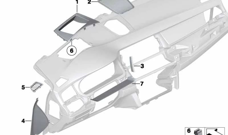 Cobertura del panel de instrumentos para BMW Serie 5 F07, F07N (OEM 51459142651). Original BMW