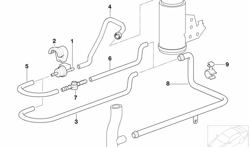 OEM Hose Elbow 13901405089 pour la série BMW 3 E36. BMW d'origine.