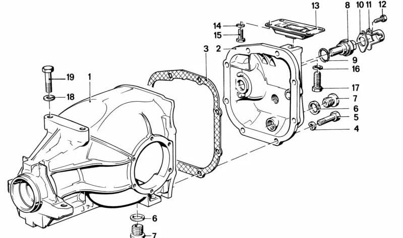 Silentblock trasero OEM 33171130900 para BMW E28 (M5) y E24 (635CSi, M635CSi). Compatible con modelos con motor S38 y cambio manual. Original BMW.