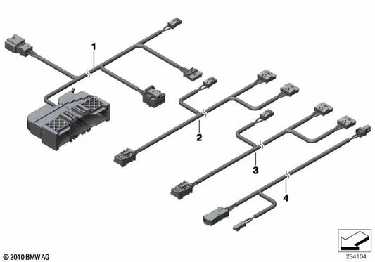 Passenger side seat cable set OEM 61129316663 for BMW X3 F25, X4 F26. Genuine BMW.