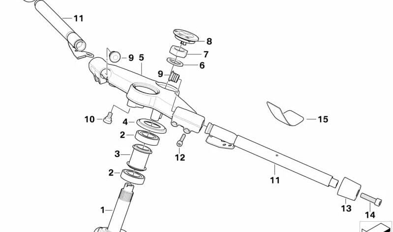 Puente del manillar superior OEM 31447704559 para motos BMW K1200R, K1200R Sport, K1300R. Original BMW Motorrad.