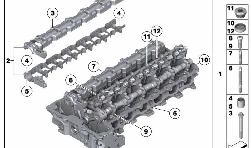 BMW Valve Train CylinderPart da Série 1 E82, E88, Série 3 E90N, E91N, E92N, E93N, Série 5 F07, F10, F11, F18, Série 6 F12, X3 F25, X5 E70N, X6 E71 (OEM 11127666131. BMW original