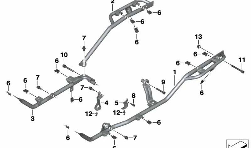 Suporte de pedal direito OEM 46718546456 para motocicletas BMW C 650 GT (K19). Originais BMW Motorrad.