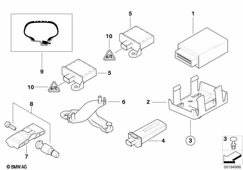 Emissor de gatilho RDC OEM 36236781846 para BMW Série 1 E82, Série 3 E90, Série 5 E60, Série 7 F01, X5 E70, X6 E71, Z4 E89, MINI R56... e muito mais. BMW e MINI originais.