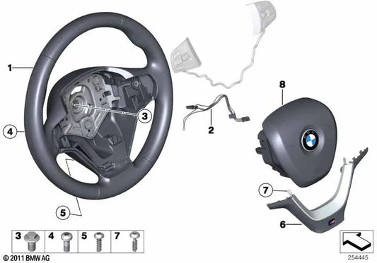 M sports steering wheel in leather OEM 32307845805 for BMW X3 F25, X4 F26. Genuine BMW.