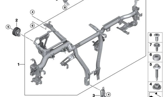 Soporte consola central OEM 51459269877 para BMW F40, F52, F70, F44, F45, F46, U06, F48, F49, U11, F39, U10, F55, F56, F65, F66, F57, F54, F60, U25. Original BMW.