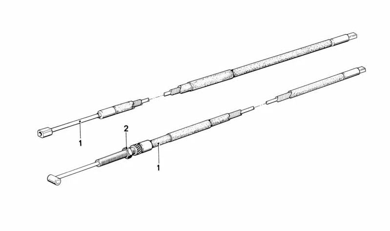 Cable acelerador OEM 32731236614 para BMW R50, R60, R75/5, R60/6, R75/6, R90/6, R90S. Longitud 1135 mm. Original BMW.