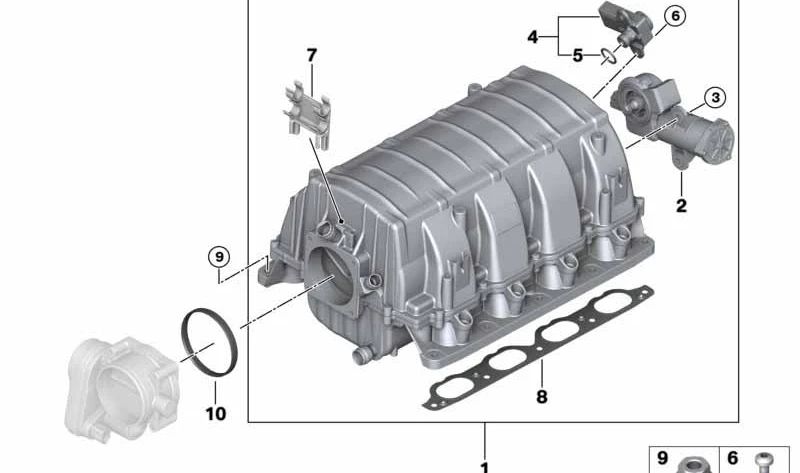 Junta metálica OEM 11617521181 para BMW E60, E61, E63, E64, E65, E66, E53. Pieza original BMW. Ideal para sistemas de admisión.